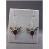 Image 1 : New Custom Made Sterling Silver Ruby Earrings