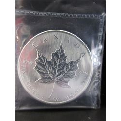 2008 Canadian 1 Troy Oz. Maple Leaf .9999 Silver Coin