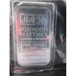 1 Troy oz. Johnson Matthey .999 Silver Bar