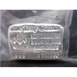 1 Troy Oz. Monarch Mint .999 Silver Bar