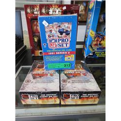 3 Sealed boxes of hockey cards