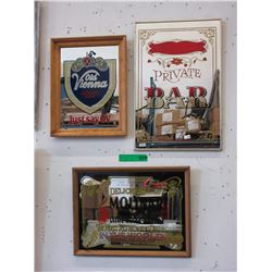 3 Bar mirrors - used