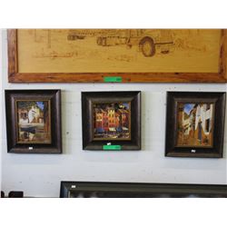 3 Framed prints of European scenes
