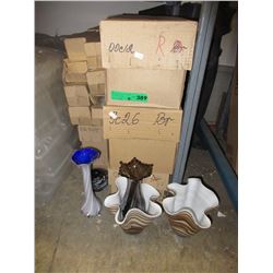Assorted new glass vases
