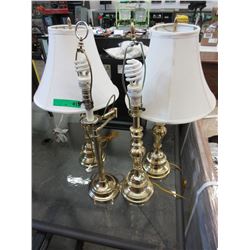 4 Brass table lamps - used