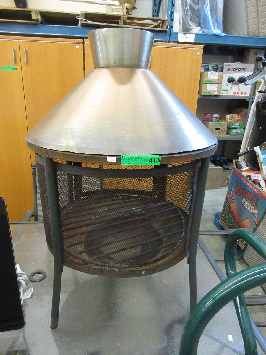 Portable raised fire pit used