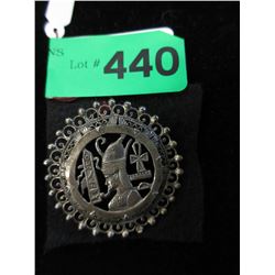 Estate- Sterling Silver "Pharaoh" Brooch/Pendant