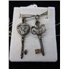 Image 1 : 2 Vintage Silver "Key" Pendants with chains