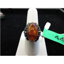 1950s Estonian Amber ring in silver setting