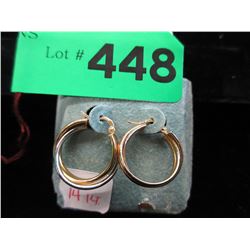 14 KT Multi-tone gold twist earrings