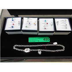 Tray of new fashion rings & necklace