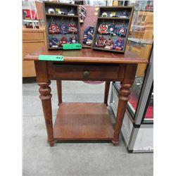 Wood top end table - used