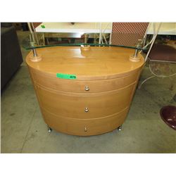 Curved front 3-drawer cabinet - used