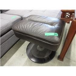 Bonded leather swivel footstool - used