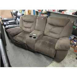Reclining sofa with theater console