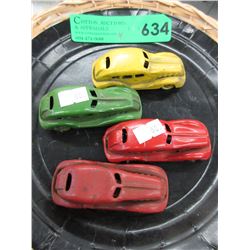 4 Vintage Japanese tin cars