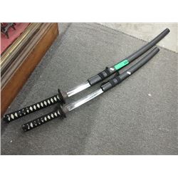 Pair of replica samurai swords - used