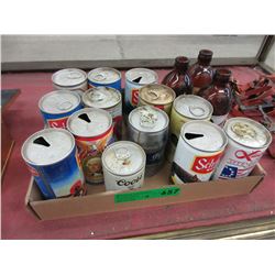 16 Collectible beer bottles & cans