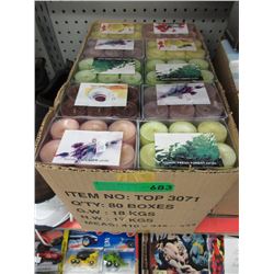 Case of scented tea lights