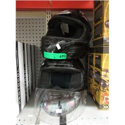 2 Used motorcycle helmets