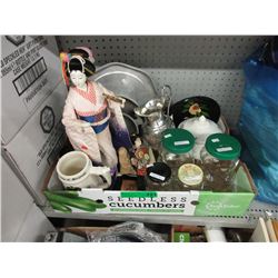 Box lot of used decorative household goods