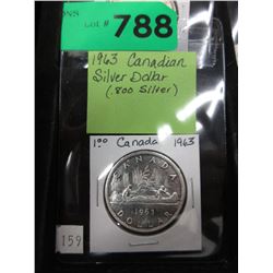 1963 Canadian Silver Dollar coin