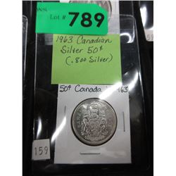 1963 Canadian Silver Dollar coin