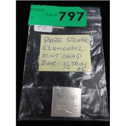 Rare - Fine Silver "Elemental Mint" Snap bar