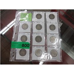 11 Canadian .50 Cent coins
