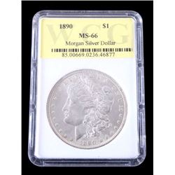 1890 Morgan Silver Dollar MS-66 Graded
