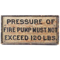 Antique American Fire Truck Hand Painted Sign