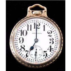 Hamilton Art Deco Railroad Pocket Watch 10k Gold F