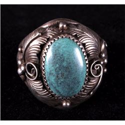 Navajo Sterling Silver and Turquoise Mens Ring
