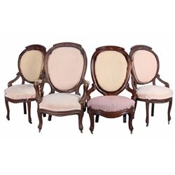 French Rococo Rosewood Carved Chairs c. 1800