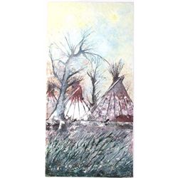 Blackfoot Indian Tepees Painting by JP Spencer