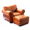 Image 1 : Leather Oversized Arm Chair & Ottoman
