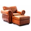 Image 3 : Leather Oversized Arm Chair & Ottoman