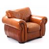 Image 6 : Leather Oversized Arm Chair & Ottoman