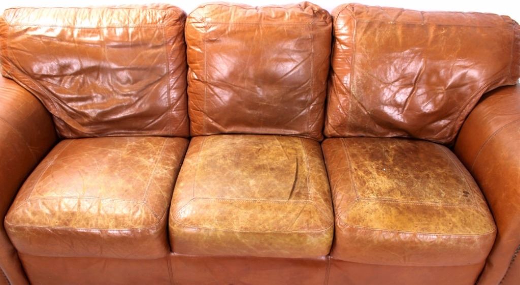Genuine Leather Couch With Brass Tacks Image 11 Genuine Leather Couch With Brass Tacks