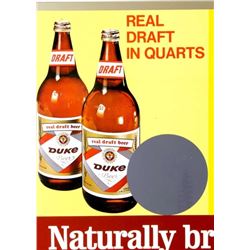 Duke Beer Metal with Chalkboard Price Sign c. 1960