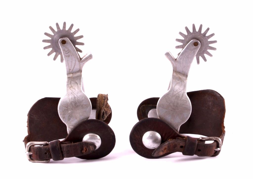Antique Renalde Etched Aluminum Spurs