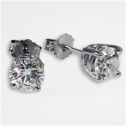 1 ct Diamond Earrings, SI1-SI2 Clarity (0.9 - 1.09 cts)  w/ Black Jewelry Box