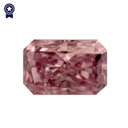 Fancy Intense Pink Radiant Shape, I2 Clarity Diamond (0.37 Carat) GIA Cert: 2165093508