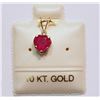 Image 1 : 10K GOLD RUBY (1.15ct) & AQUAMARINE PENDANT W/ COA
