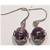 Image 1 : STERLING SILVER RHODIUM PLATED DIAMOND AMETHYST