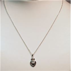 STERLING SILVER RHODIUM PLATED DIAMOND PENDANT