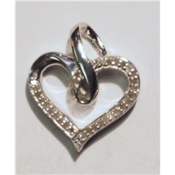 STERLING SILVER DIAMOND (0.20ct) PENDANT W/ COA
