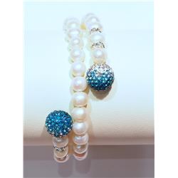 STERLING SILVER FRESHWATER PEARL (27.57g) BRACELET