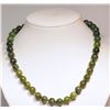 Image 1 : NATURAL NEPHRITE JADE BEAD SHAPE NECKLACE W/ COA