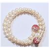 Image 2 : STERLING SILVER FRESHWATER PEARL BRACELET W/